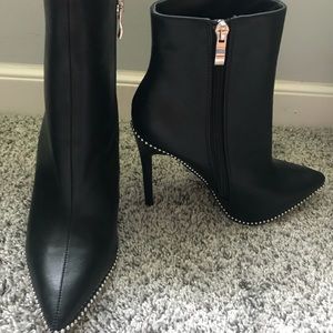 Black Pointed Studded Bootie.